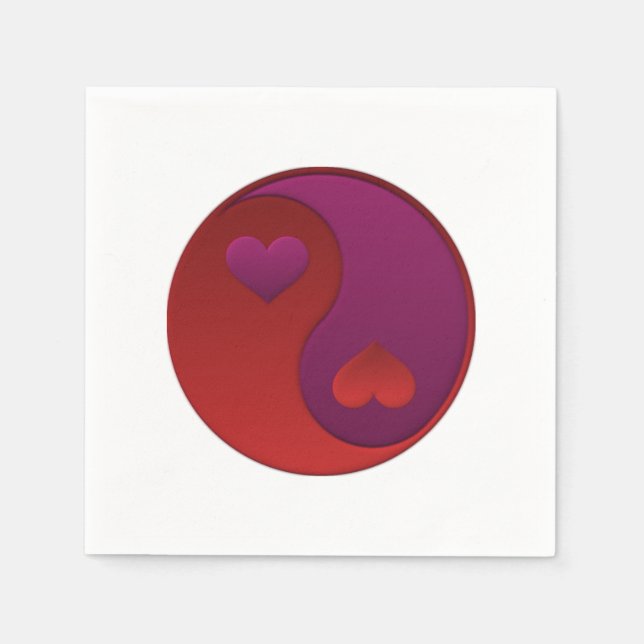 Yin Yang Valentines Serviette (Vorderseite)