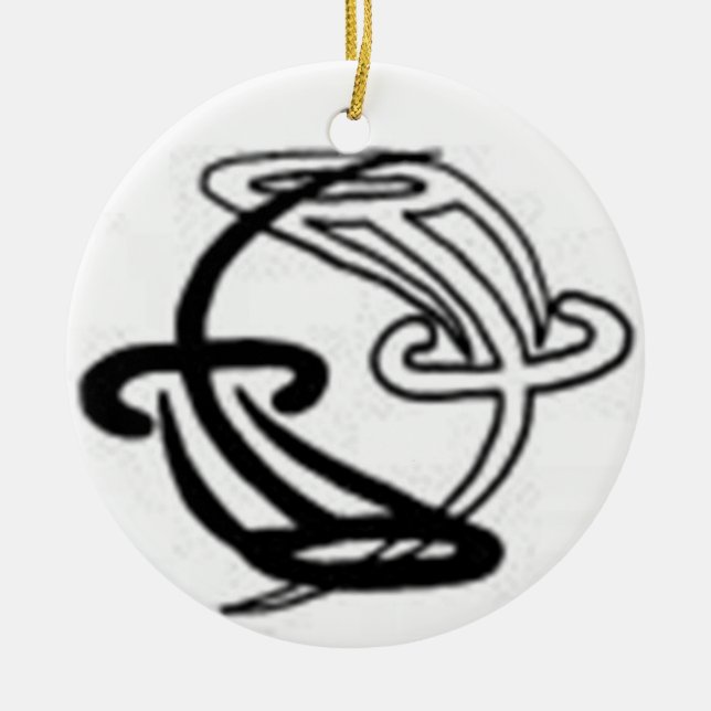 yin Yang-Verzierung Keramikornament (Vorne)