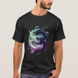 Yin Yang Vintag Graphic Design Classic Style T-Shirt