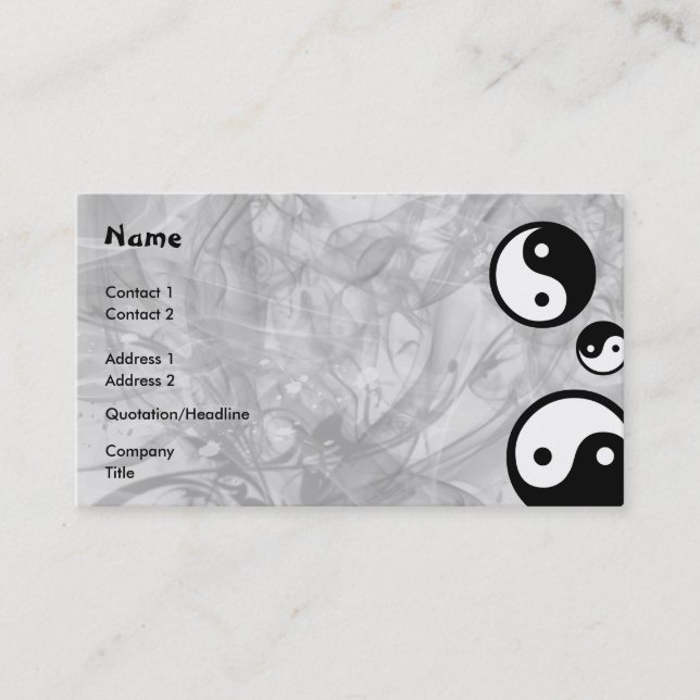 Yin Yang Visitenkarte (Vorderseite)