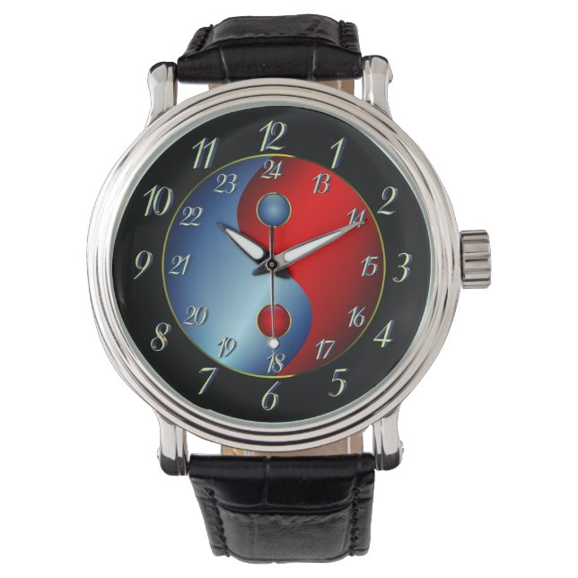 Yin Yang w/Militärzeit Armbanduhr (Vorderseite)