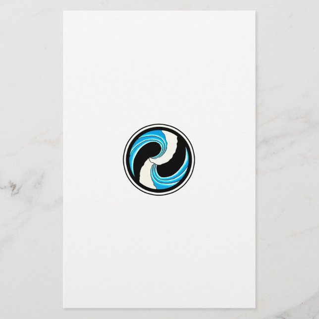 Yin Yang Waves Briefpapier (Vorderseite)
