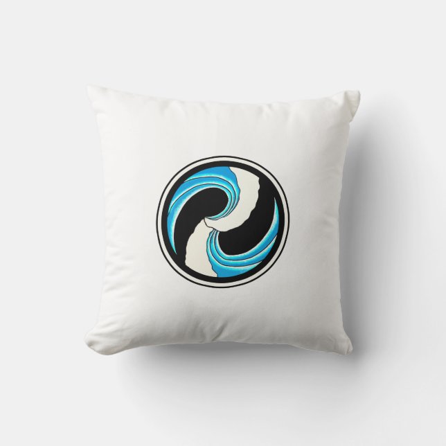 Yin Yang Waves Kissen (Vorderseite)
