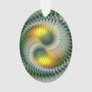 Yin Yang Weihnachtsfarben Abstrakte Fractal Kunst Ornament