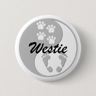 yin Yang westie Button