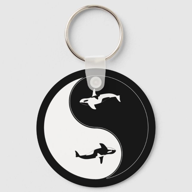Yin Yang Whale Schlüsselanhänger (Vorderseite)