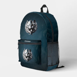 Yin Yang Wolves. Bedruckter Rucksack