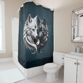 Yin Yang Wolves. Duschvorhang