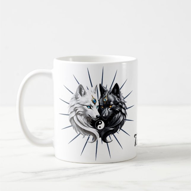 Yin Yang Wolves. Kaffeetasse (Links)