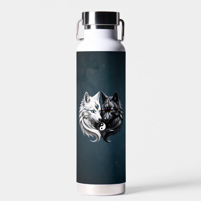 Yin Yang Wolves. Trinkflasche (Vorne)