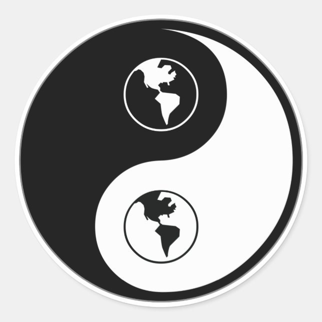 Yin Yang World Domination Runder Aufkleber (Vorderseite)