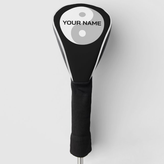 Yin Yang Yang-Symbol personalisiert Golf Headcover (Vorderseite)