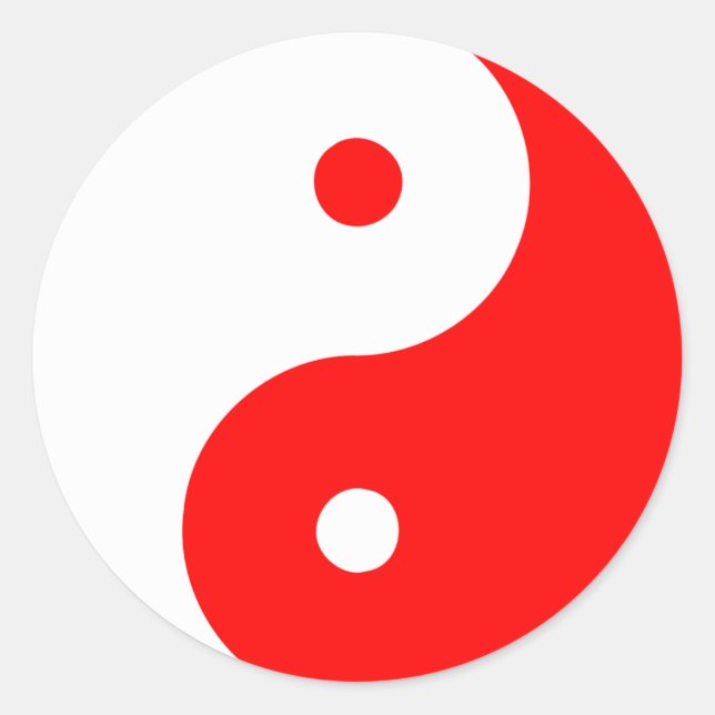 Yin Yang Ying Taoismus Sign Chinese Taijitu Red Runder Aufkleber (Vorderseite)
