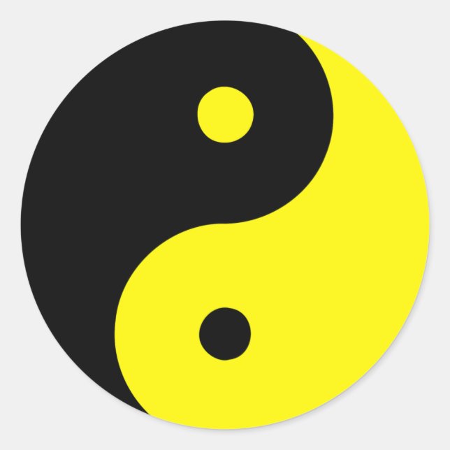 Yin Yang Ying Taoismus Sign Chinese Taijitu Yellow Runder Aufkleber (Vorderseite)