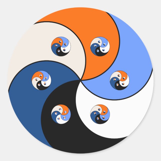 Yin Yang Yong 6 Runder Aufkleber (Vorderseite)
