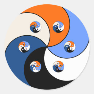 Yin Yang Yong 6 Runder Aufkleber