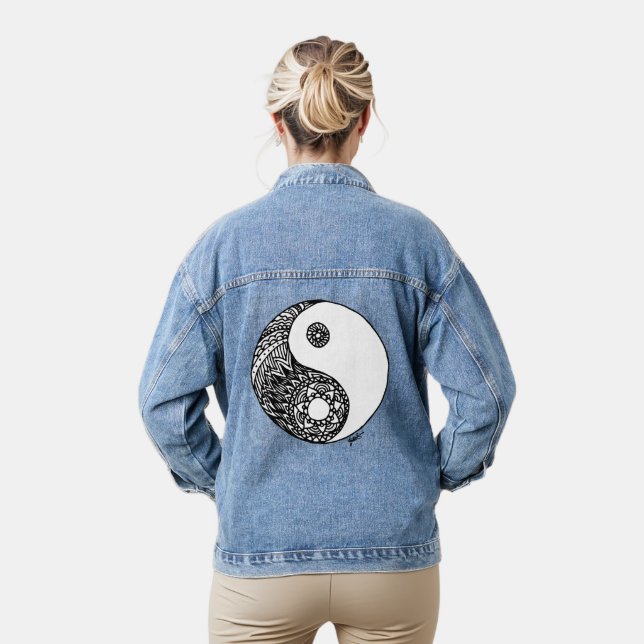 Yin Yang Zen Art Jeansjacke (Modell)