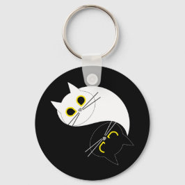YIN YANG Zen Cat Key Ring Schlüsselanhänger