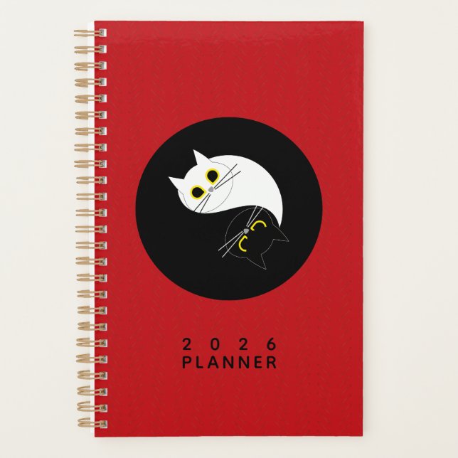 Yin Yang Zen Cat Planner (Devant)