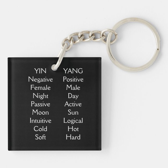 Ying und Yang Asian Symbol Meanings Key Chain Schlüsselanhänger (Rückseite)