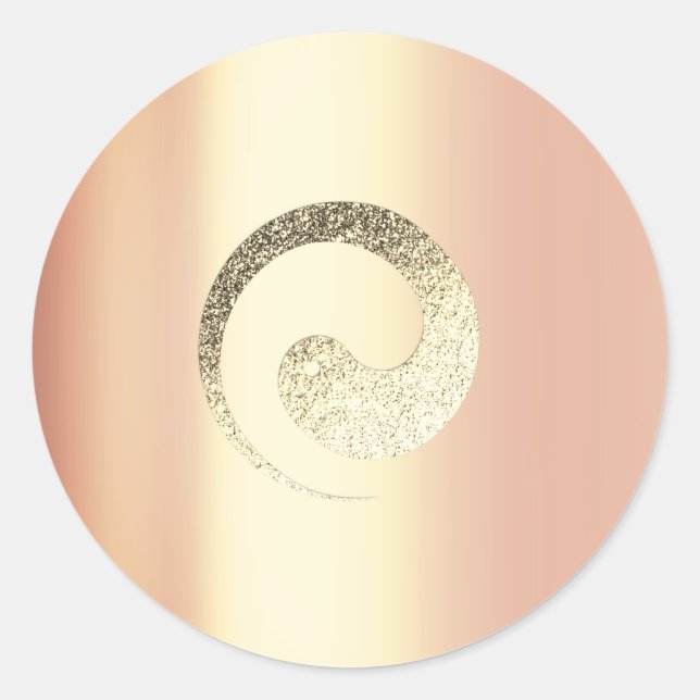 Ying Yang Balance Rose Gold Pace Spirituelle Infin Runder Aufkleber (Vorderseite)