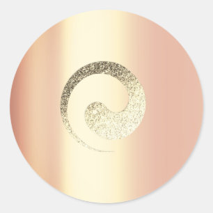 Ying Yang Balancen-Rosen-Goldschritt-geistiges Runder Aufkleber