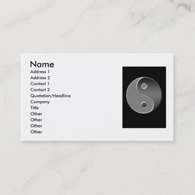 Ying Yang Business Card Visitenkarte (Vorderseite)