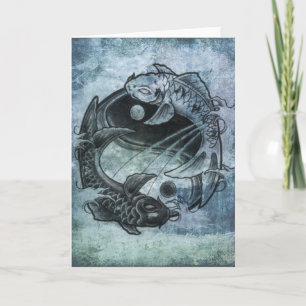 Ying Yang Carp Greeting Card Karte