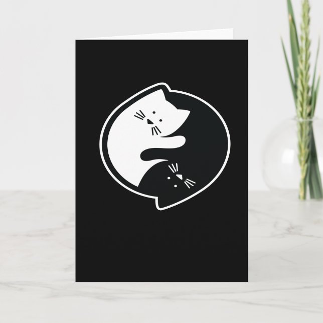 Ying Yang Cat Meditation Karte (Vorderseite)