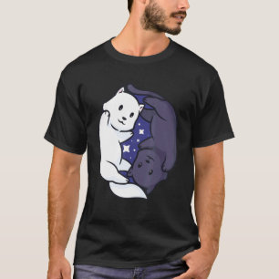 Ying Yang Cat Schwarzweiß Niedlich T-Shirt
