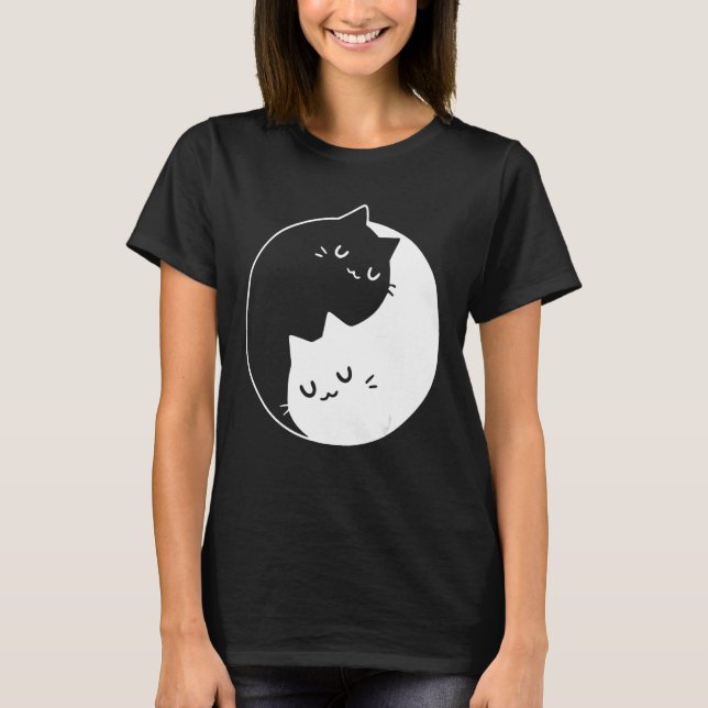 Ying Yang Cats Cat T - Shirt T-Shirt (Vorderseite)