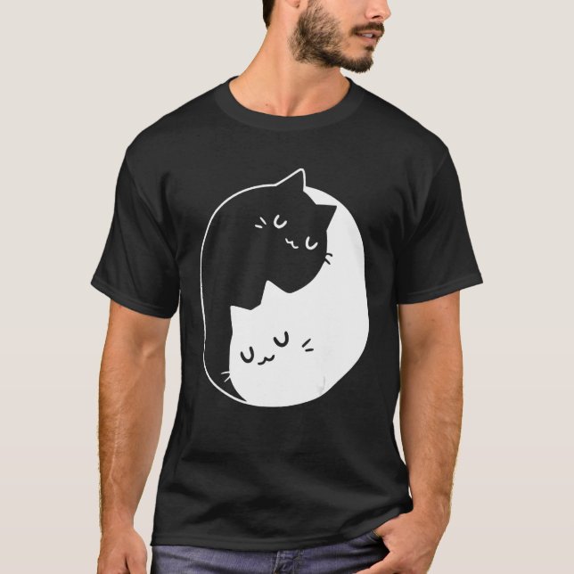 Ying Yang Cats Cat T - Shirt T-Shirt 1 (Vorderseite)