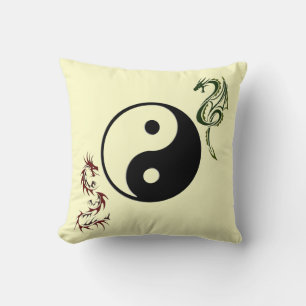 Ying Yang Chinese Dragon Pillow Kissen