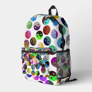 Ying Yang Circles farbenfrohe Muster Bedruckter Rucksack
