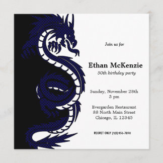 Ying Yang Dragon Birthday Thema Einladung
