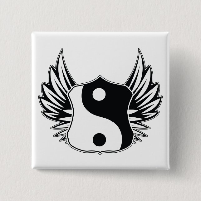 Ying Yang Flügel Button (Vorderseite)