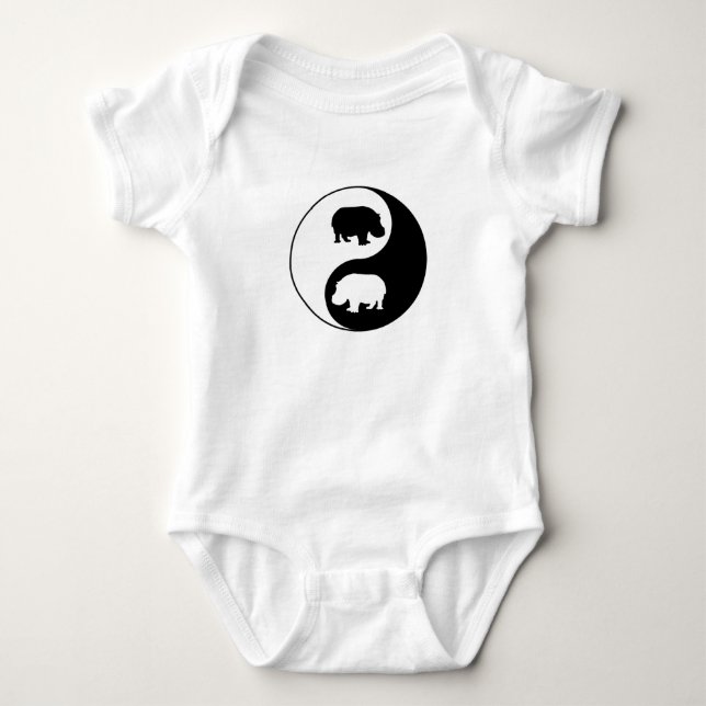 Ying Yang Flusspferd Baby Strampler (Vorderseite)