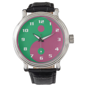 Ying Yang in lebendigen Farben Armbanduhr