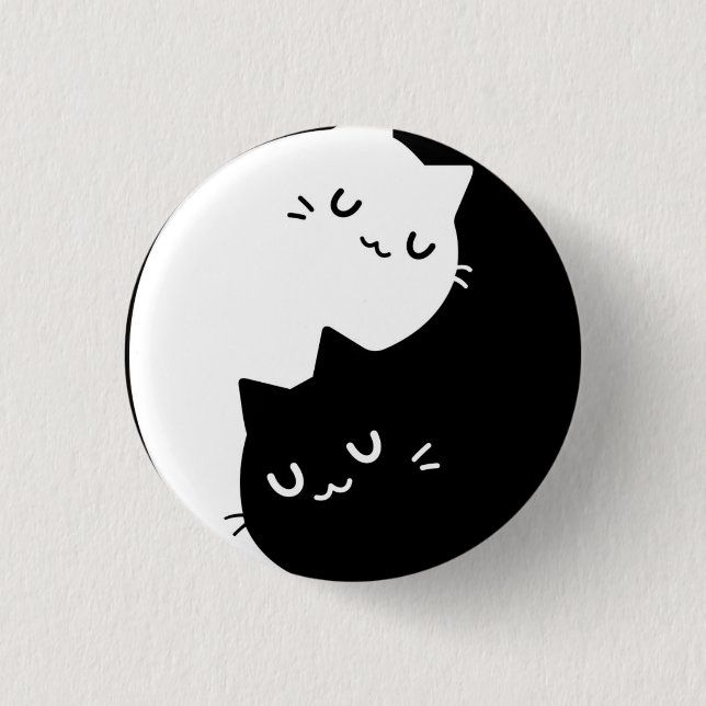 Ying Yang Katzen Button (Vorderseite)