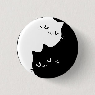 Ying Yang Katzen Button