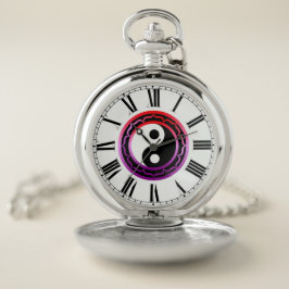 Ying Yang lotus Design (Yin und Yang Symbol)  Taschenuhr