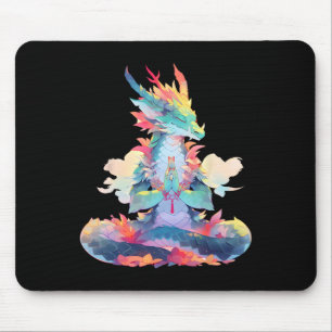 Ying Yang Meditation Drachen Qi Gong Yoga Meditati Mousepad