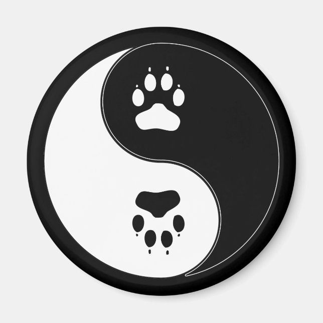 Ying Yang Paw Print Magnet (Vorne)