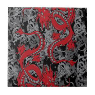 Ying Yang Red Fliese