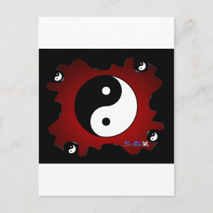 YING YANG RED HINTERGRUNDPRODUKTE POSTKARTE