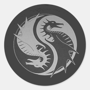 Ying Yang Runder Aufkleber