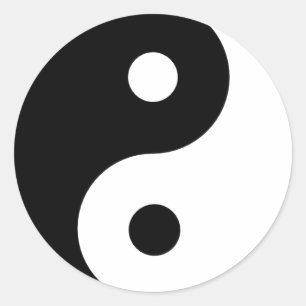 Ying Yang Runder Aufkleber