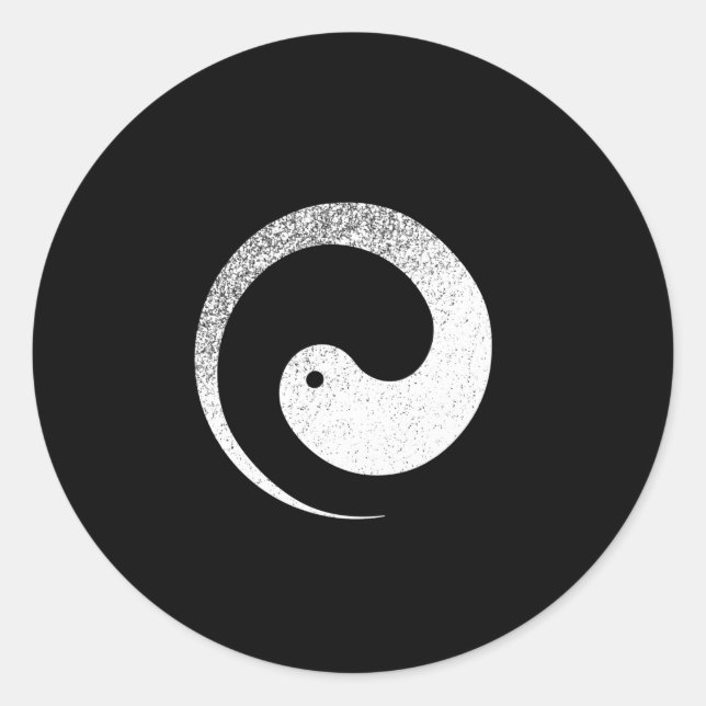 Ying Yang Symbol Balance Black Gray Pace Spirituel Runder Aufkleber (Vorderseite)