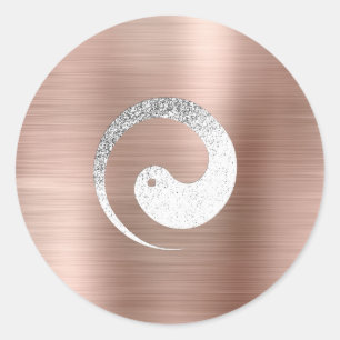 Ying Yang Symbol-Balance erröten graue Runder Aufkleber