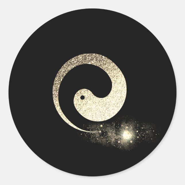 Ying Yang Symbol Balance Herz Gold Pace Spirituell Runder Aufkleber (Vorderseite)
